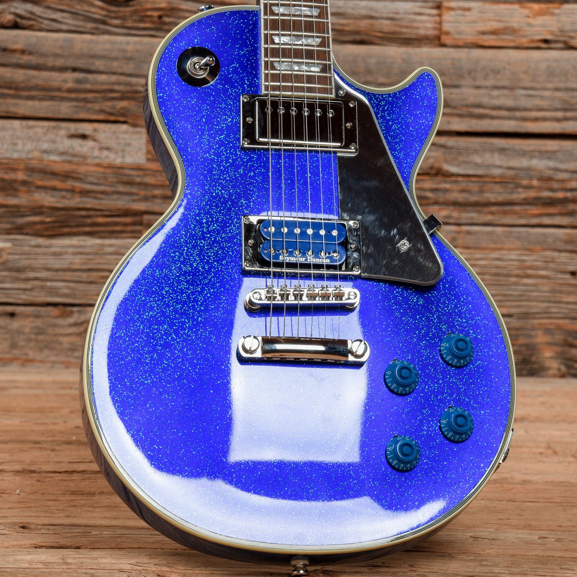 Epiphone Tommy Thayer Signature "Electric Blue" Les Paul Standard Blue Sparkle Electric Guitars / Solid Body