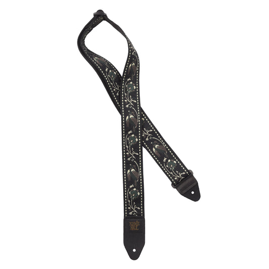 Ernie Ball Classic Jacquard Guitar Strap Black Pleasant Pheasant Accessories / Straps