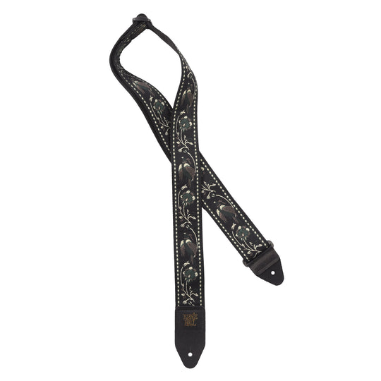 Ernie Ball Classic Jacquard Guitar Strap Black Pleasant Pheasant Accessories / Straps