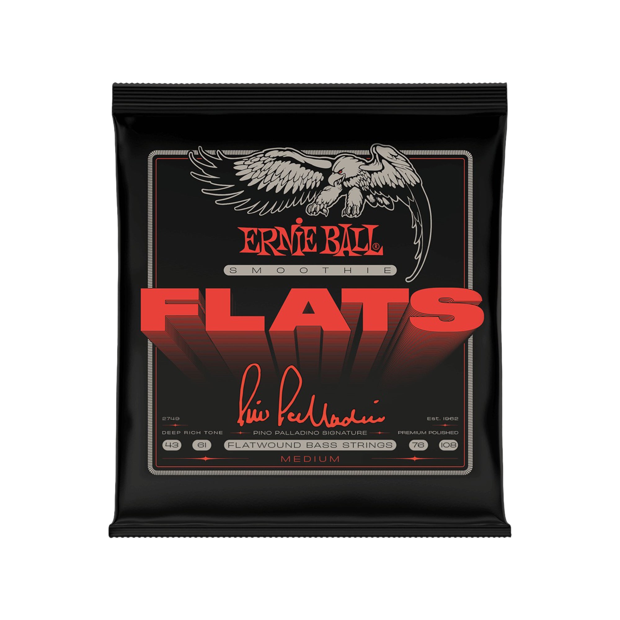 Ernie Ball Medium Pino Palladino Smoothie Flats Bass Strings 43-108 Accessories / Strings / Bass Strings