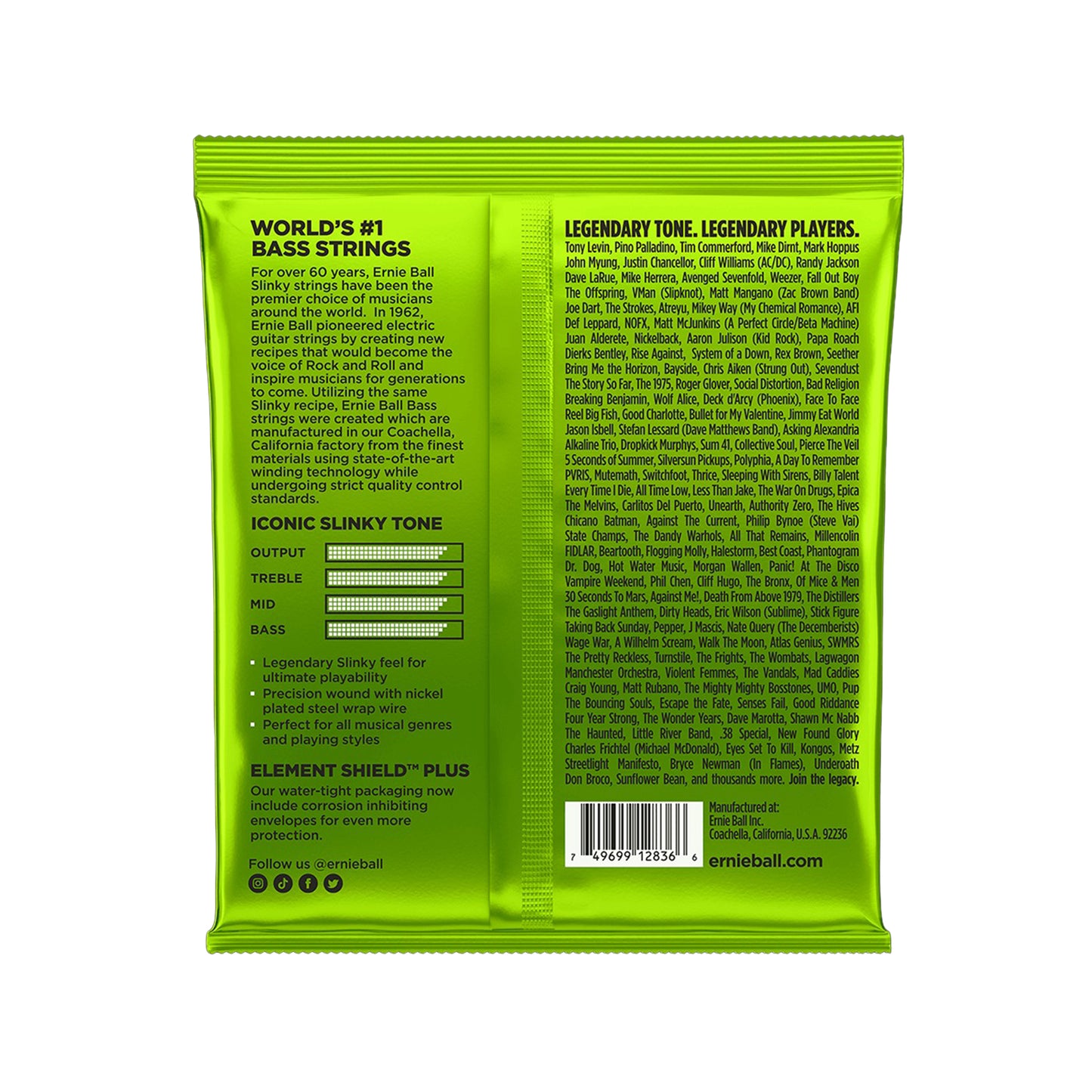 Ernie Ball Regular Slinky Roundwound Bass 5 String Bass Strings 45-130 Accessories / Strings / Bass Strings
