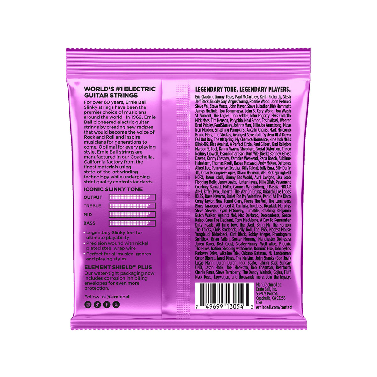 Ernie Ball P02622 Nova Slinky Nickel Wound 6-String Electric Guitar Strings with Wound G 11-54 Strings