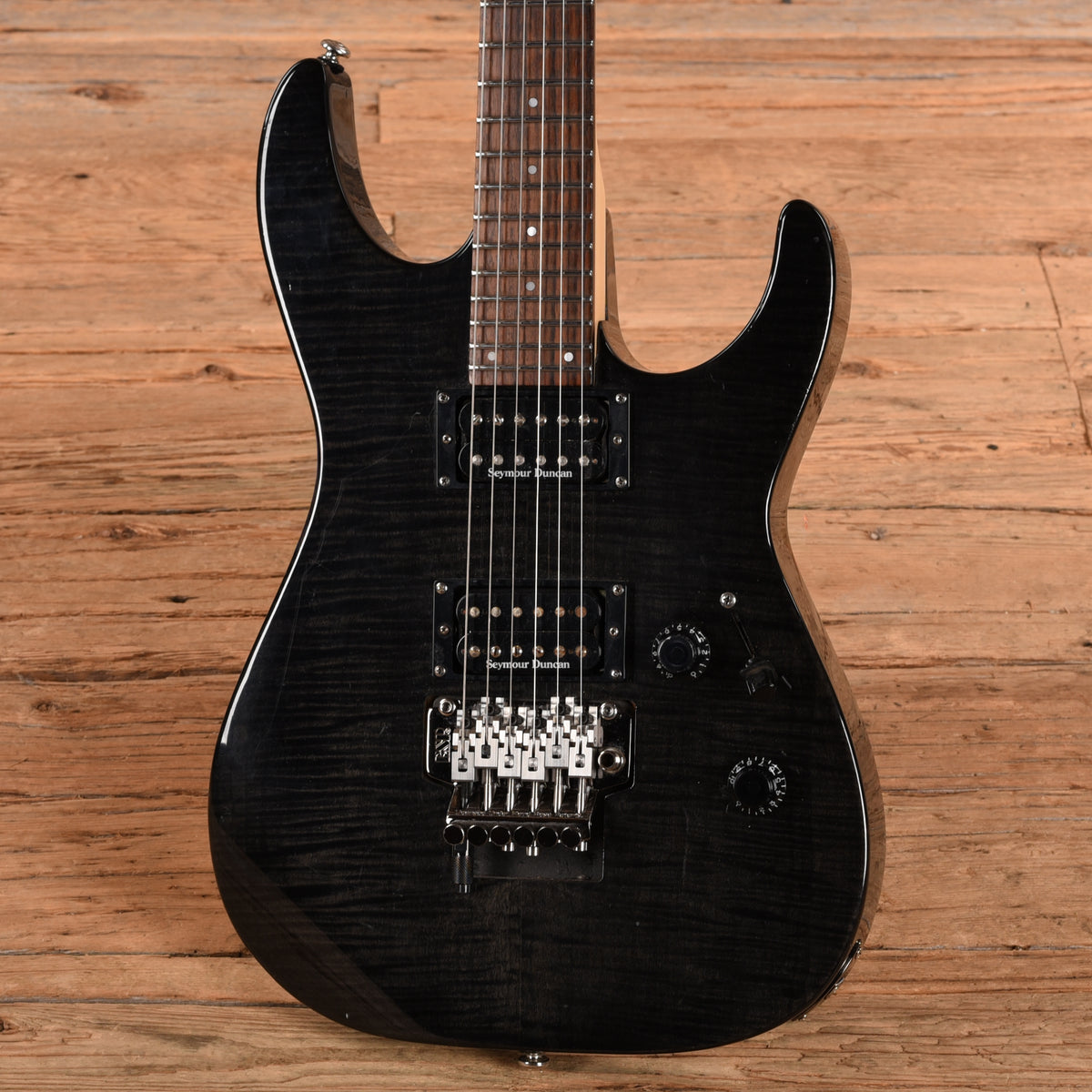 ESP LTD M-100FM Transparent Black Electric Guitars