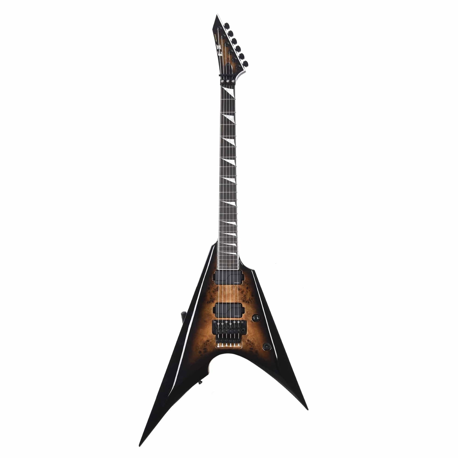 ESP E-II Arrow Burl Maple Nebula Black Burst Electric Guitars / Solid Body