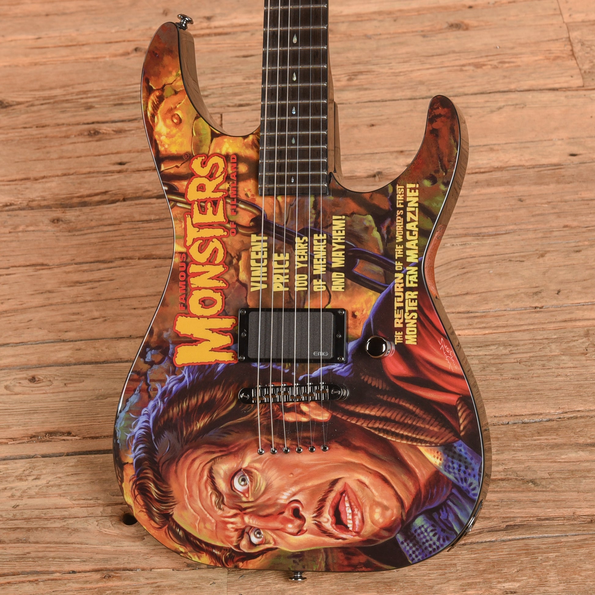 electric monsters ESP LTD Famous Monsters Vincent Price Graphic – Chicago Music Exchange