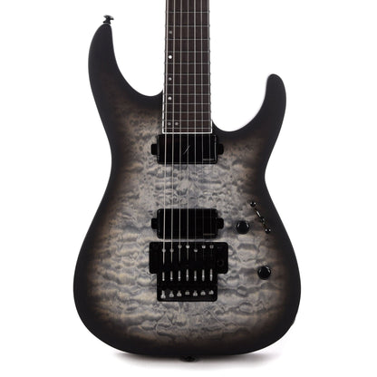 ESP LTD M-1007B Baritone Charcoal Burst Satin 7-String w/ Quilted Maple Top Electric Guitars / Solid Body