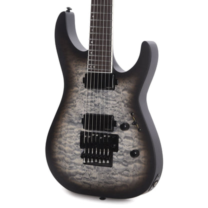 ESP LTD M-1007B Baritone Charcoal Burst Satin 7-String w/ Quilted Maple Top Electric Guitars / Solid Body