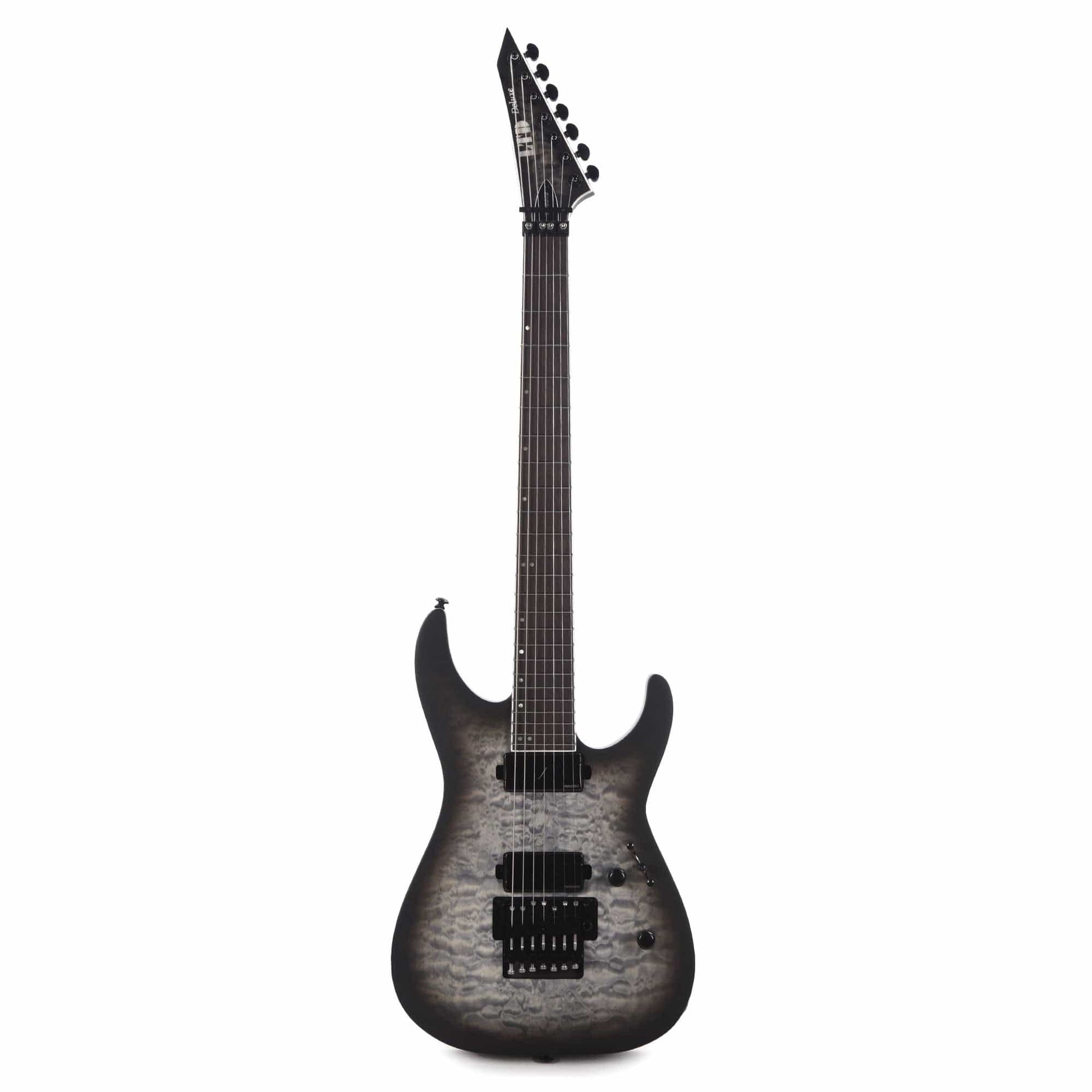 ESP LTD M-1007B Baritone Charcoal Burst Satin 7-String w/ Quilted Maple Top Electric Guitars / Solid Body