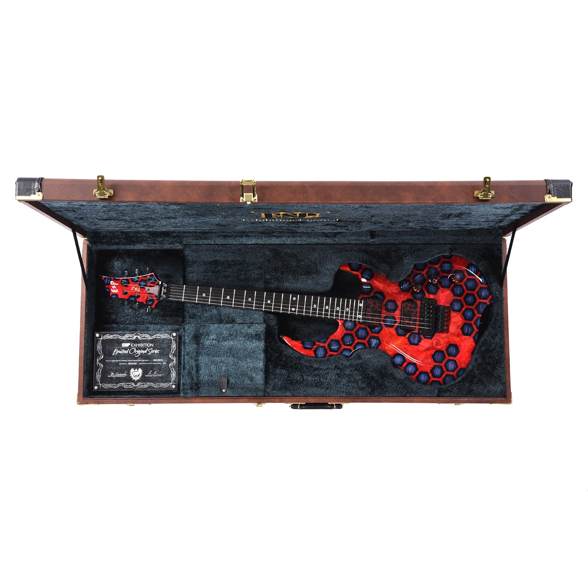 ESP Custom Shop NAMM Exhibition 2023 FRX-CTM-FR Flamed Maple Top with Red Resin & Blue Honeycomb