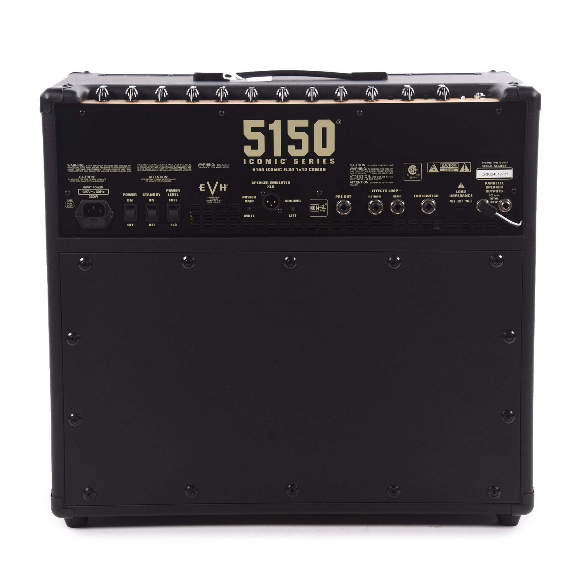 EVH 5150 Iconic Series 40W EL34 1x12 Combo Black Amps / Guitar Amps / Guitar Combos