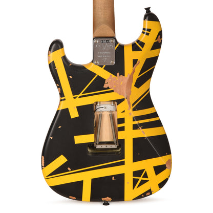 EVH Limited Edition Striped Series Frankenstein Frankie Black w/Yellow Stripes Aged Electric Guitars / Solid Body
