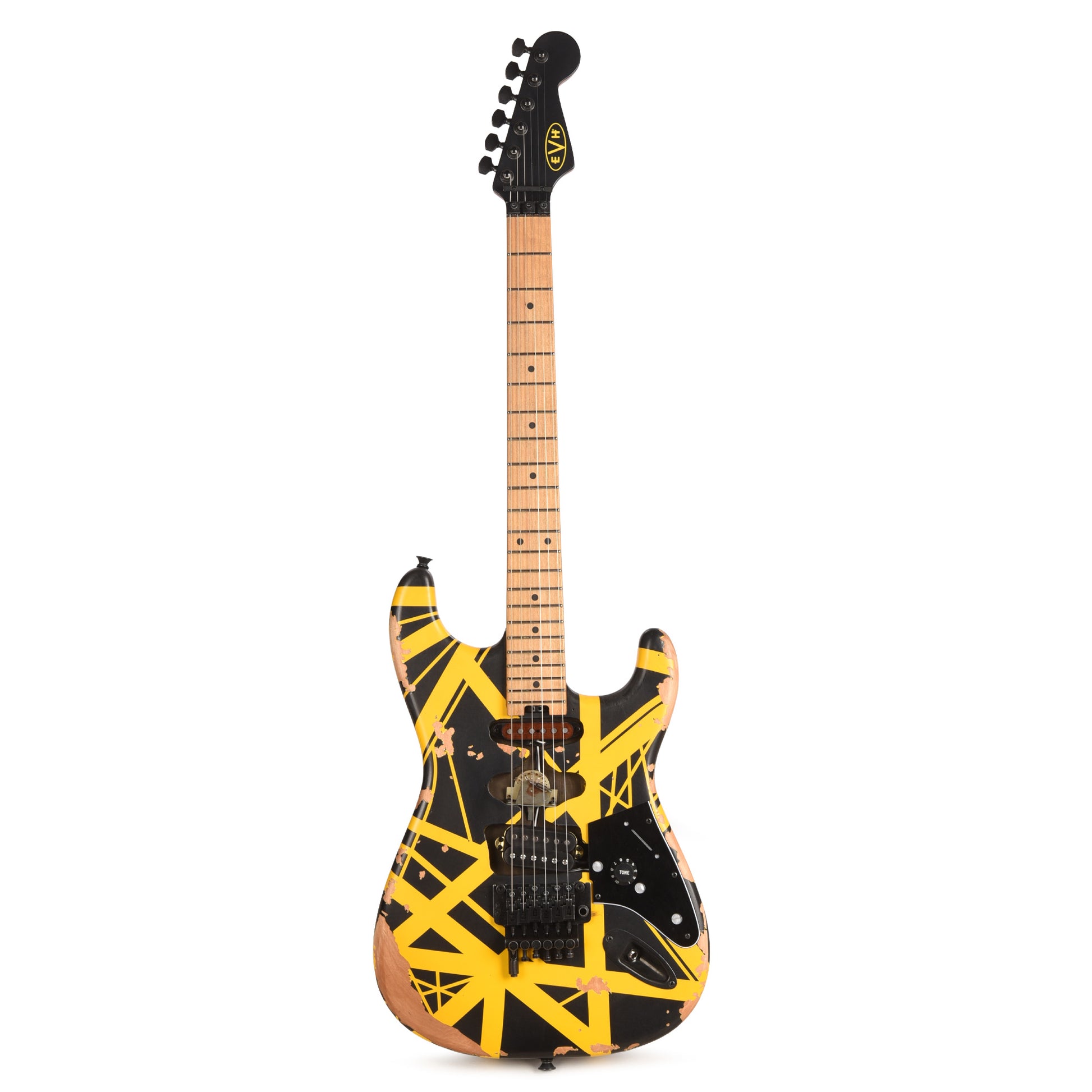 EVH Limited Edition Striped Series Frankenstein Frankie Black w/Yellow Stripes Aged Electric Guitars / Solid Body
