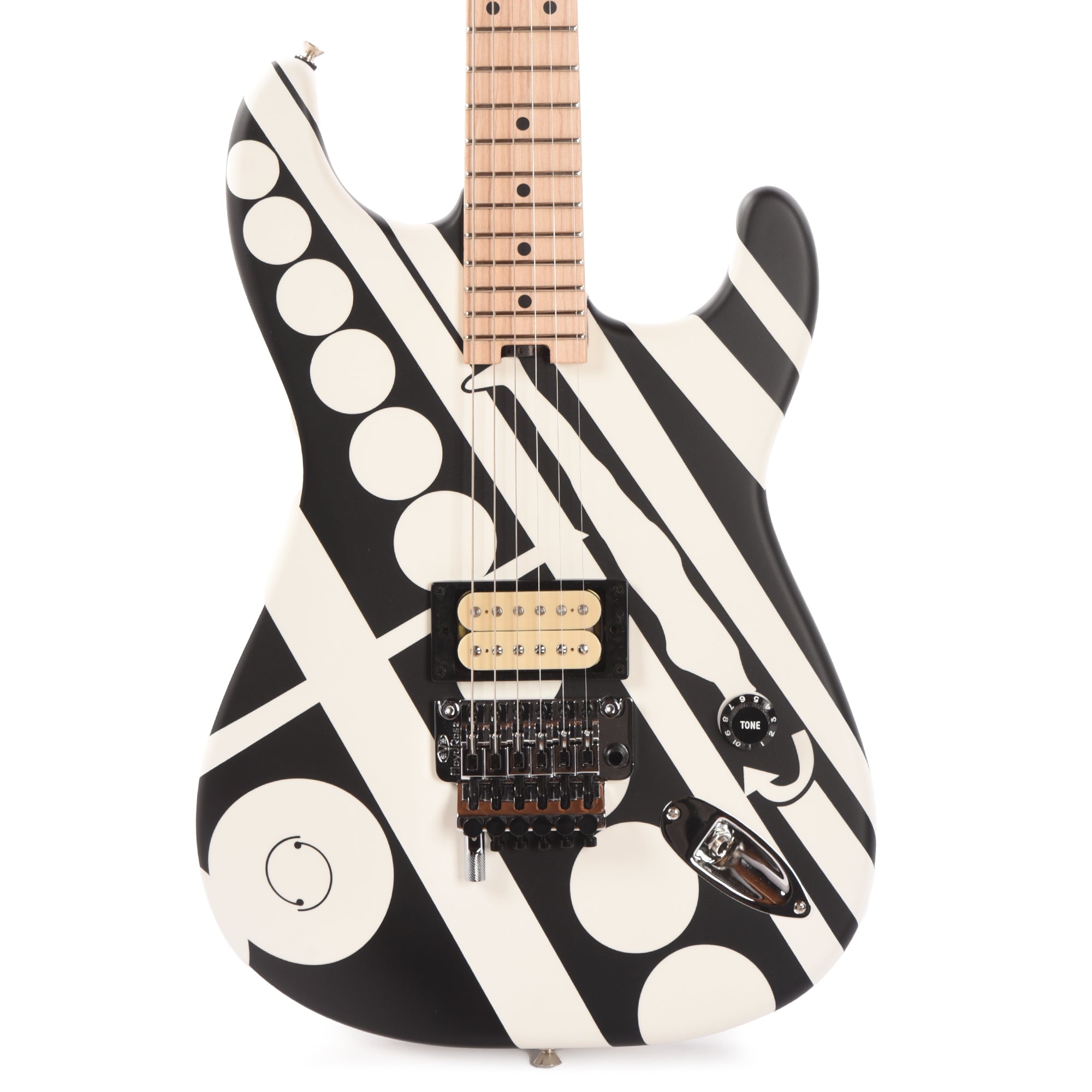 EVH Striped Series Circles White and Black Electric Guitars / Solid Body