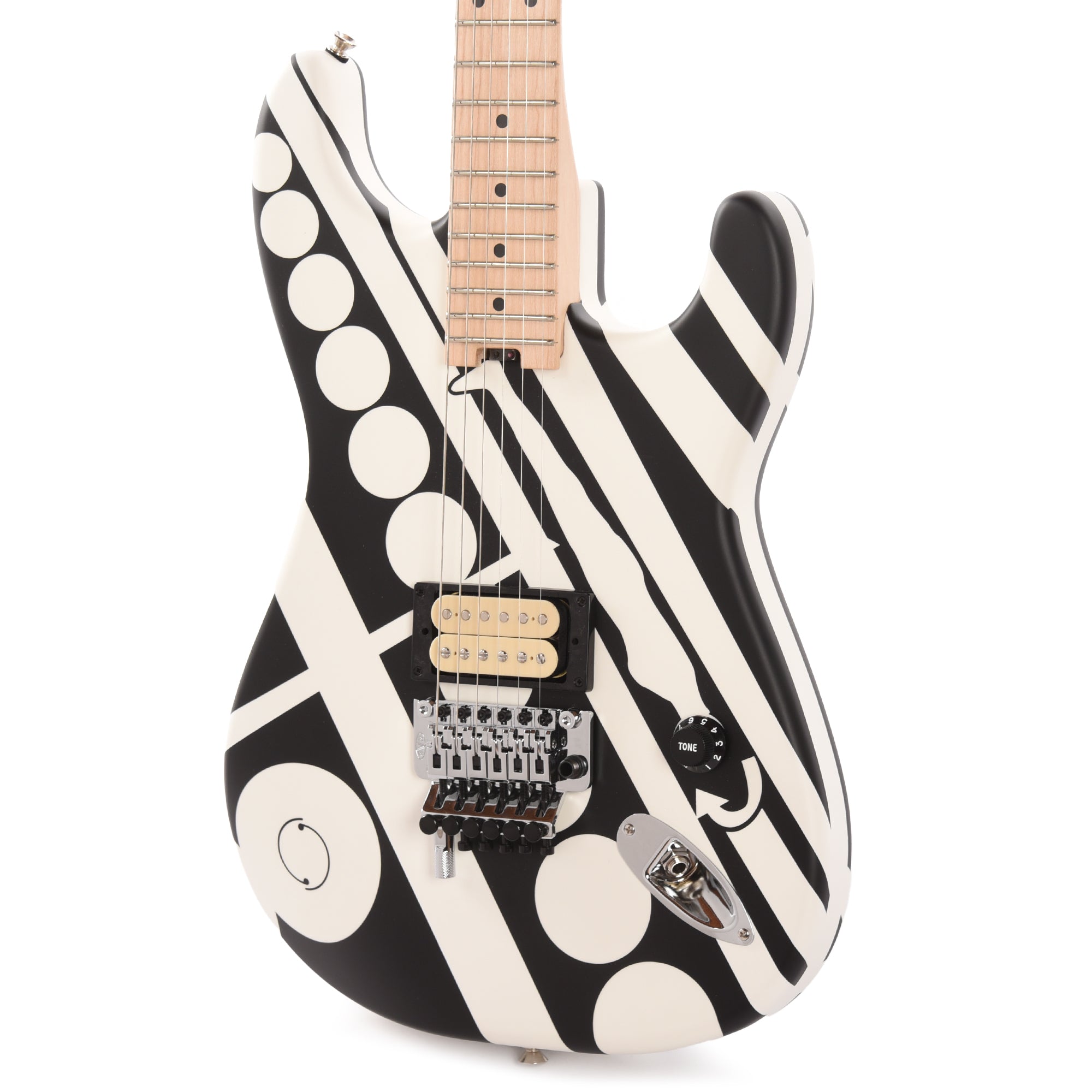 EVH Striped Series Circles White and Black Electric Guitars / Solid Body