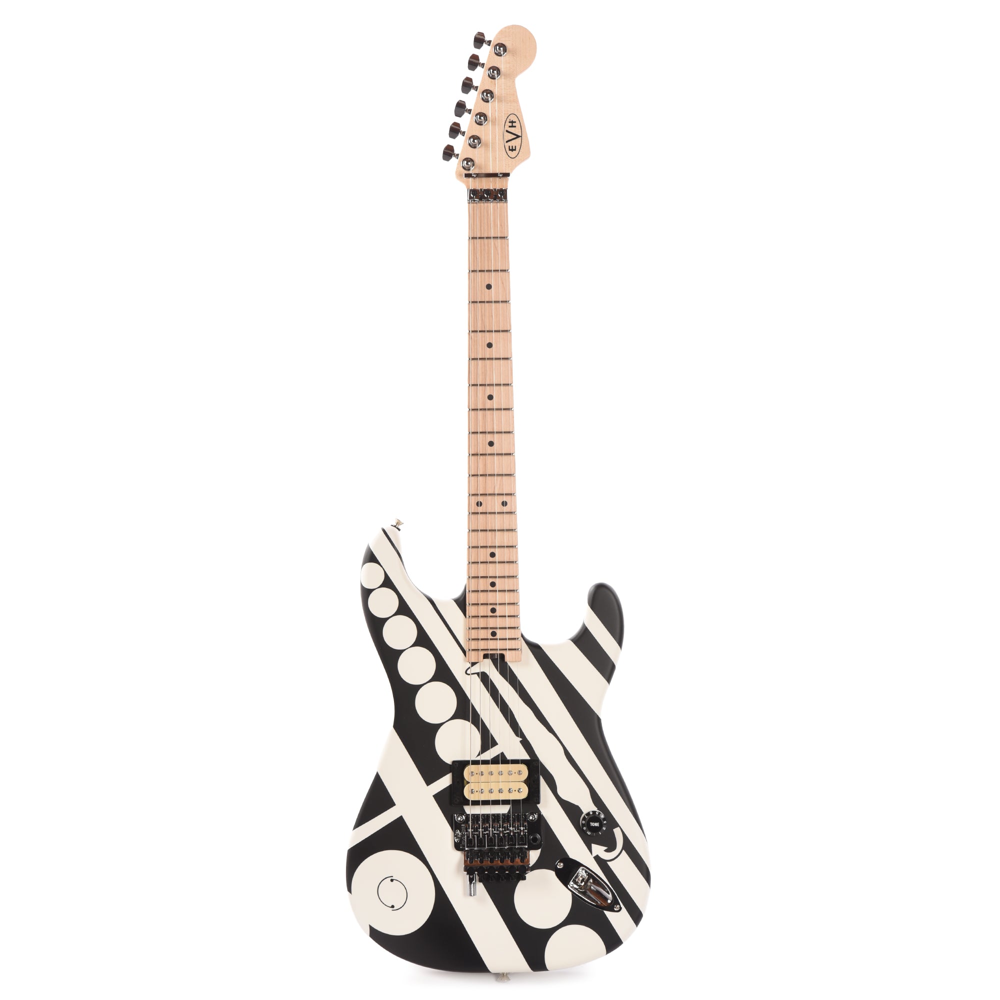 EVH Striped Series Circles White and Black Electric Guitars / Solid Body