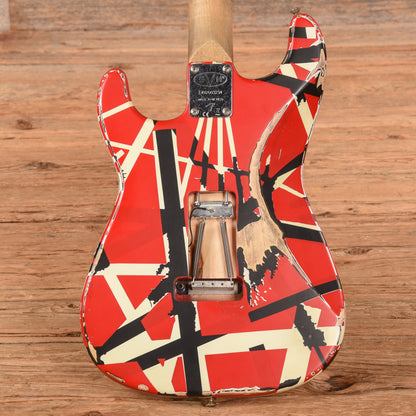 EVH Striped Series Frankie Relic Red / White / Black Stripes 2021 Electric Guitars / Solid Body