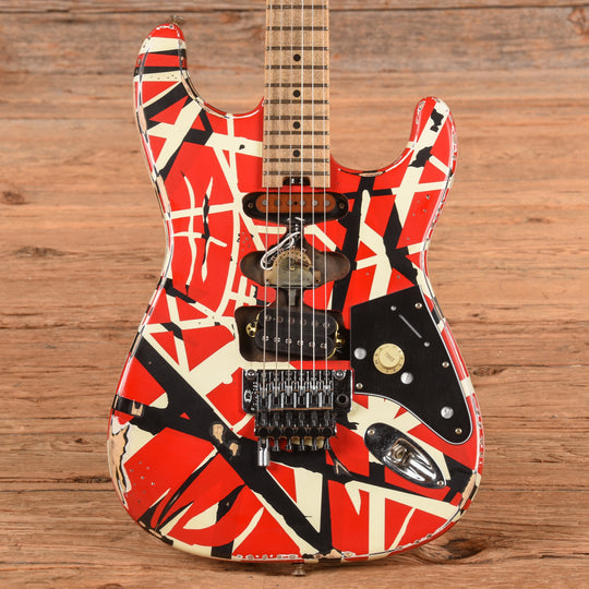 EVH Striped Series Frankie Relic Red / White / Black Stripes 2021 Electric Guitars / Solid Body