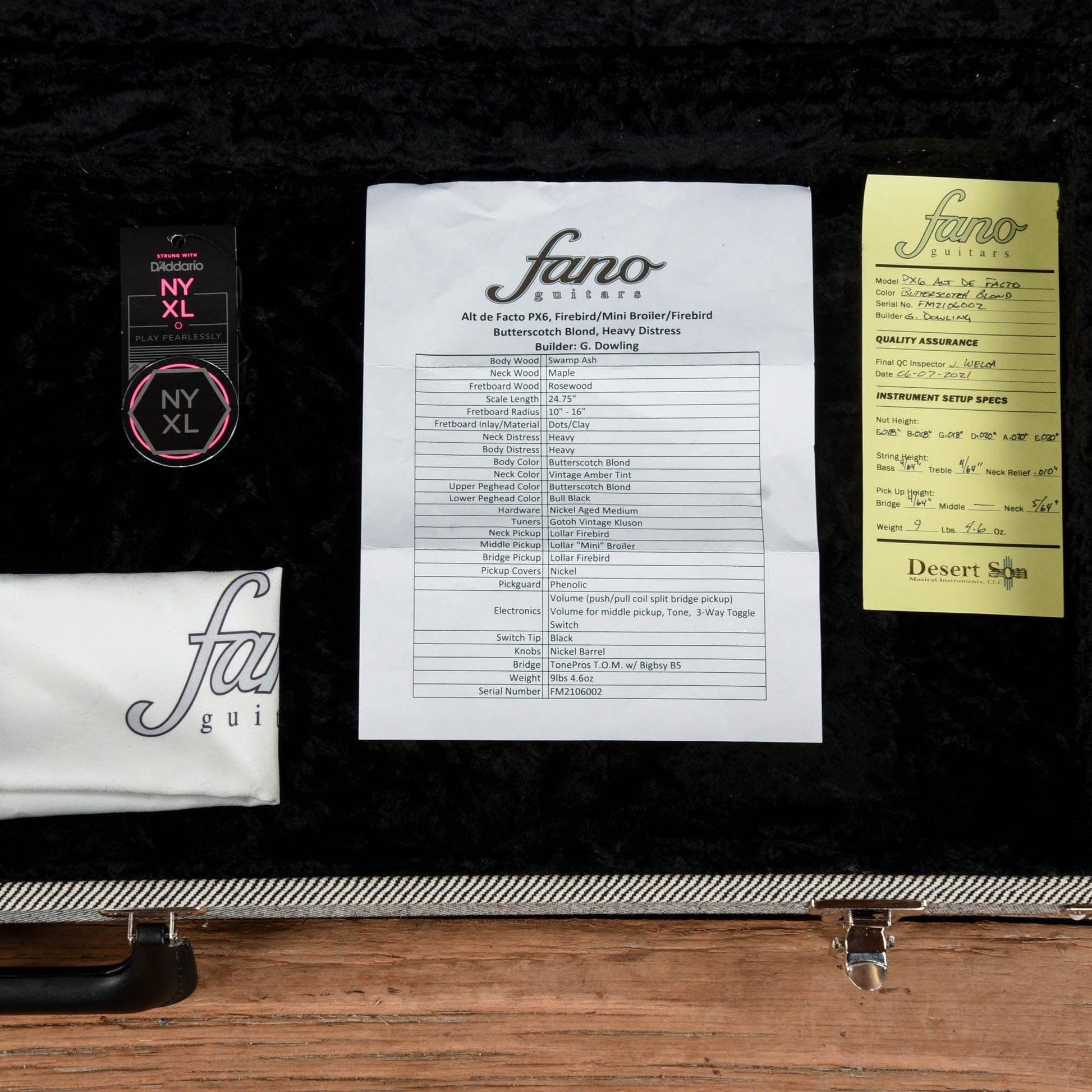 Fano Alt De Facto PX6 Butterscotch Blonde Electric Guitars / Solid Body