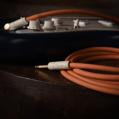 Fender Deluxe Instrument Cable Pacific Peach 10' Angle-Straight Accessories / Cables