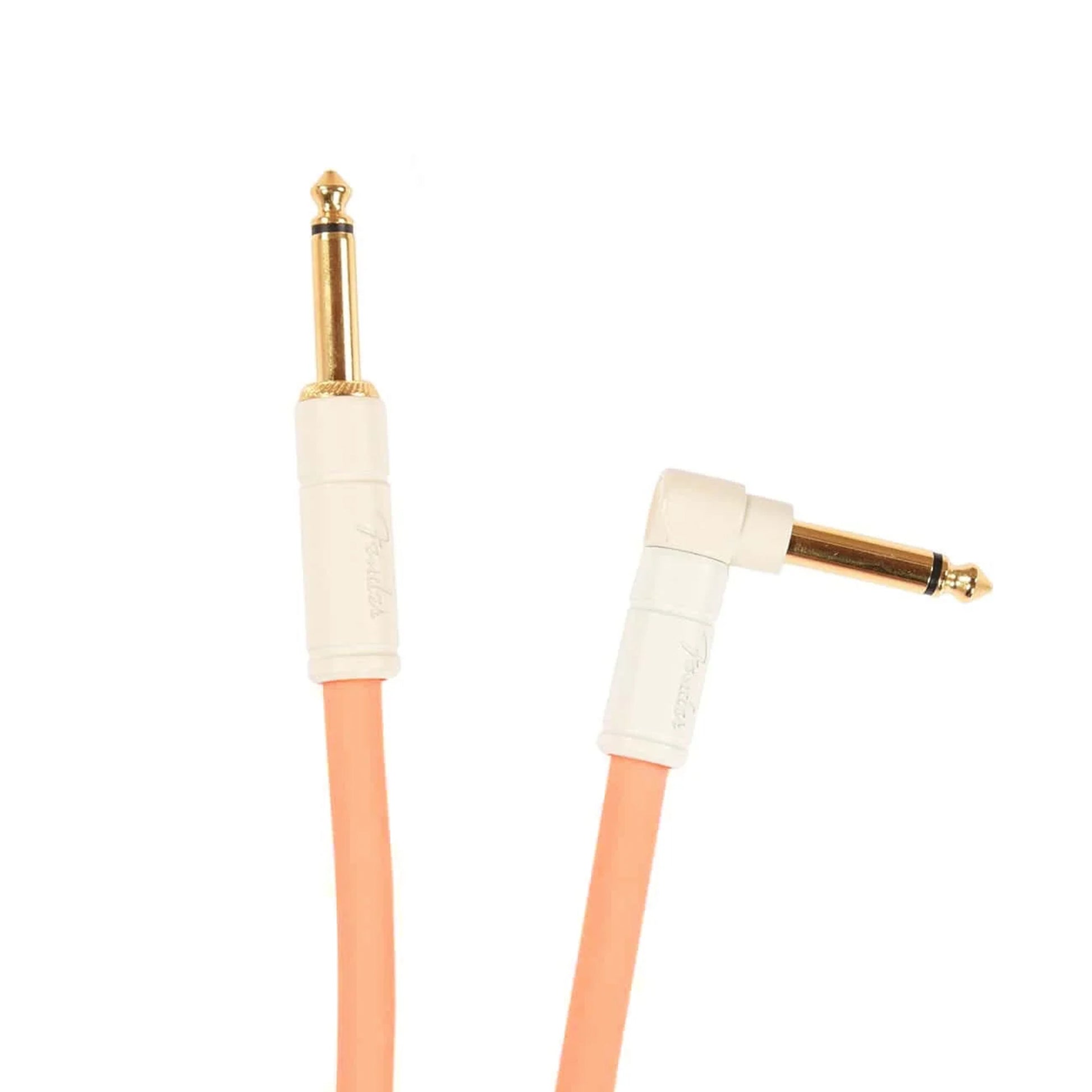Fender Deluxe Instrument Cable Pacific Peach 10' Angle-Straight Accessories / Cables