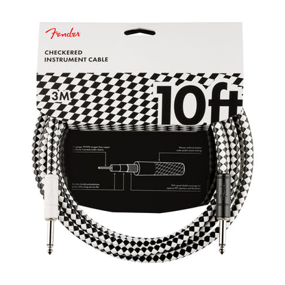 Fender Pro 10' Instrument Cable Checkerboard Accessories / Cables
