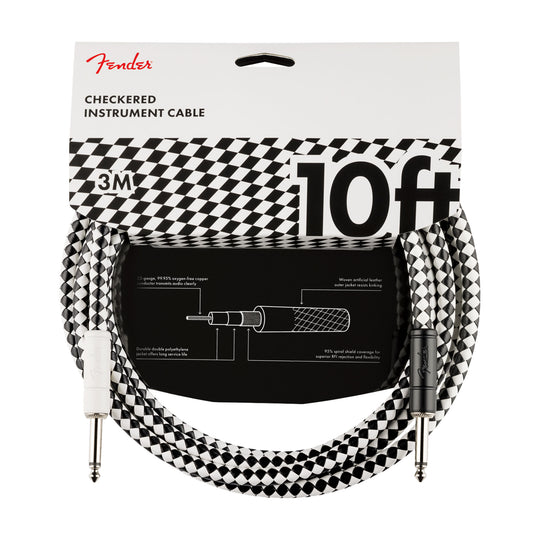 Fender Pro 10' Instrument Cable Checkerboard Accessories / Cables