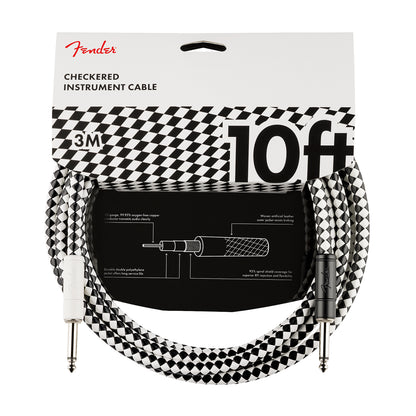Fender Pro 10' Instrument Cable Checkerboard Accessories / Cables