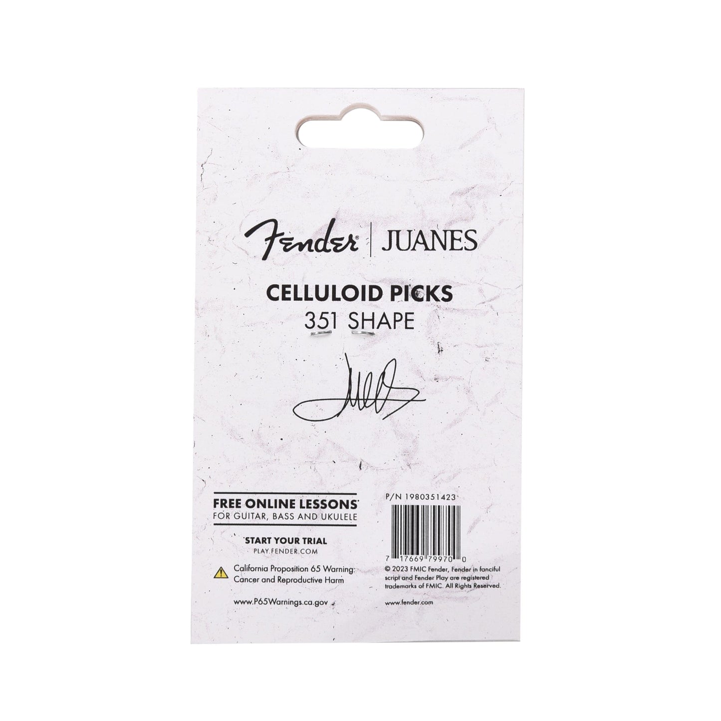 Fender Juanes 351 Celluloid Picks (6) Accessories / Picks
