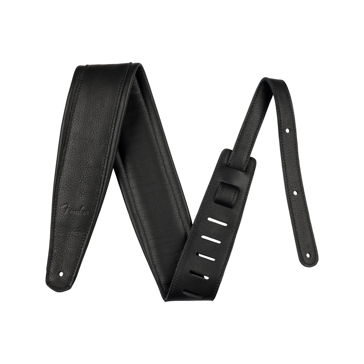 Fender 3.5" Premium Leather Strap Black Accessories / Straps
