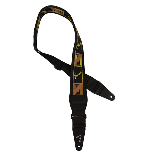 Fender Swell Neoprene Strap Black/Yellow/Brown Monogram 2.5" Accessories / Straps