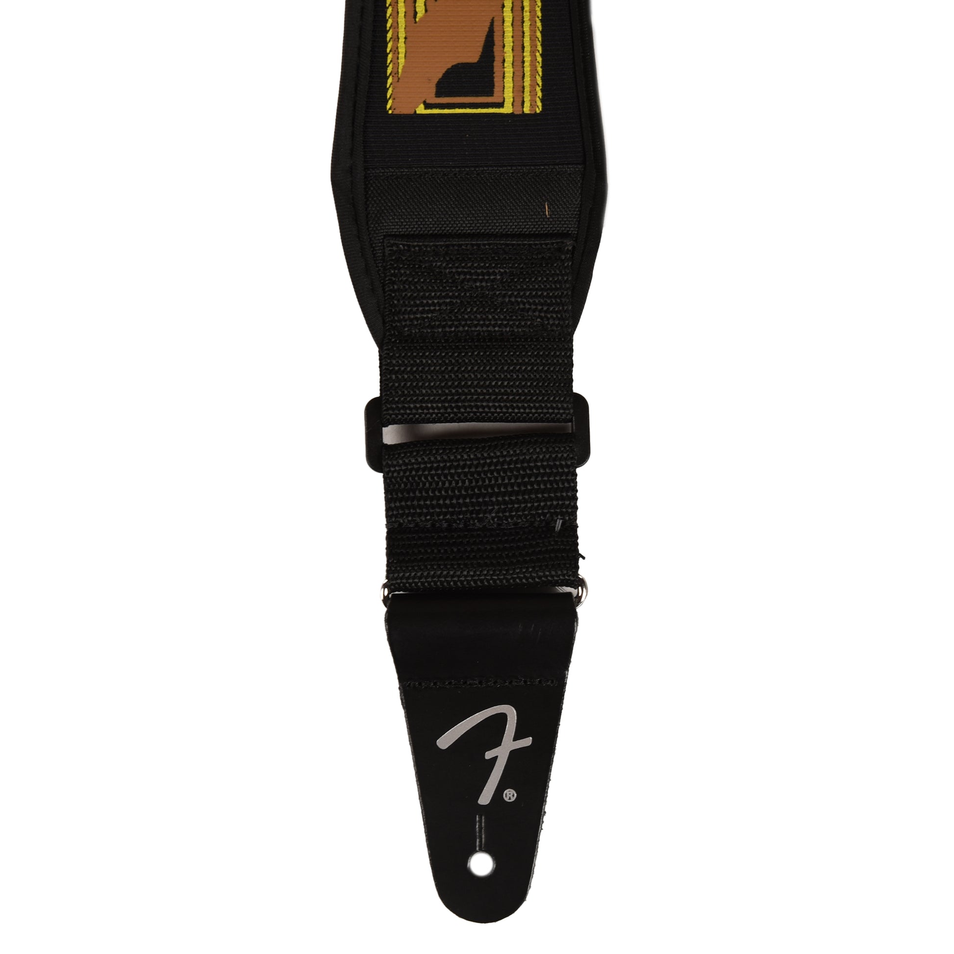 Fender Swell Neoprene Strap Black/Yellow/Brown Monogram 2.5" Accessories / Straps