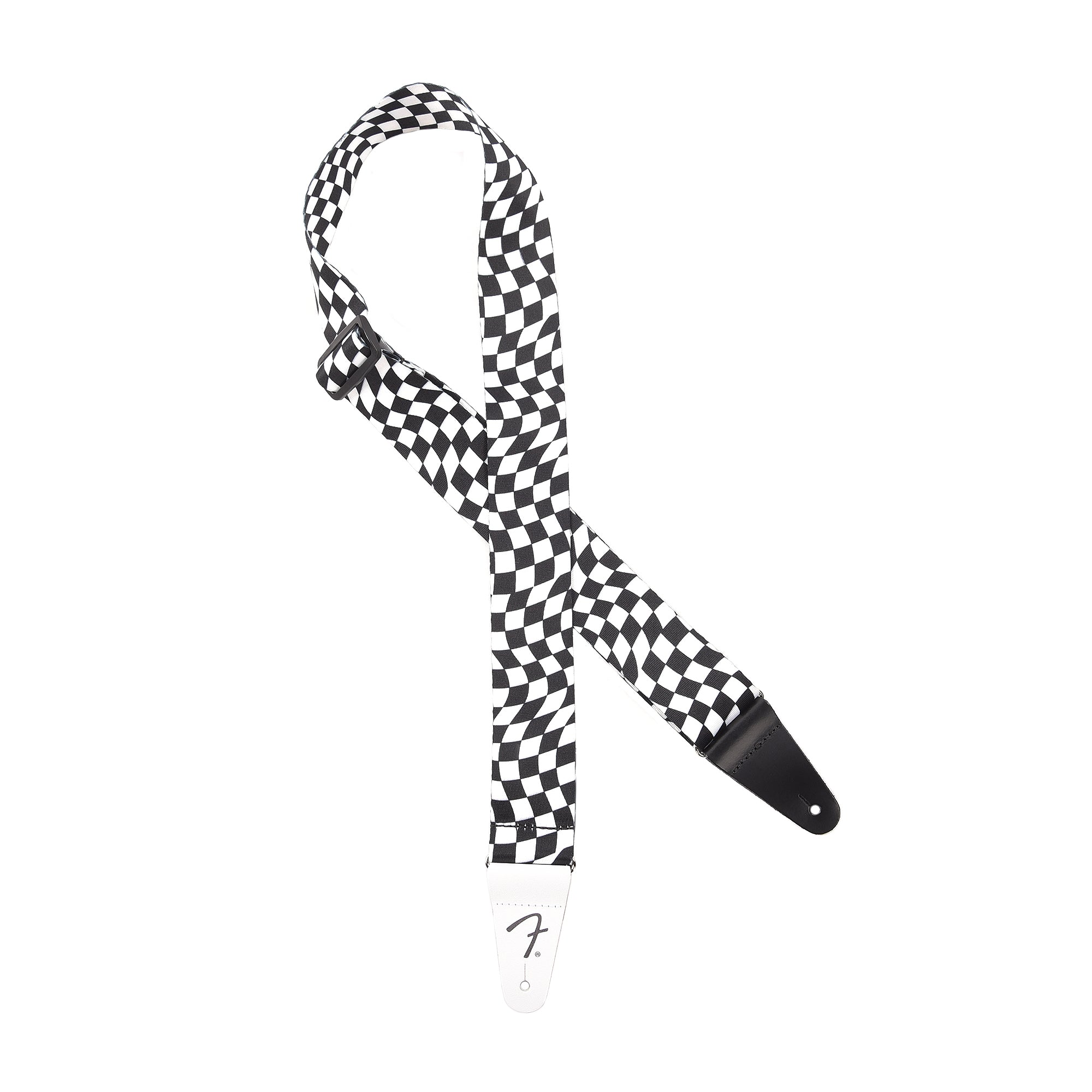 Fender Wavy Checkerboard Polyester Strap Black/White Accessories / Straps
