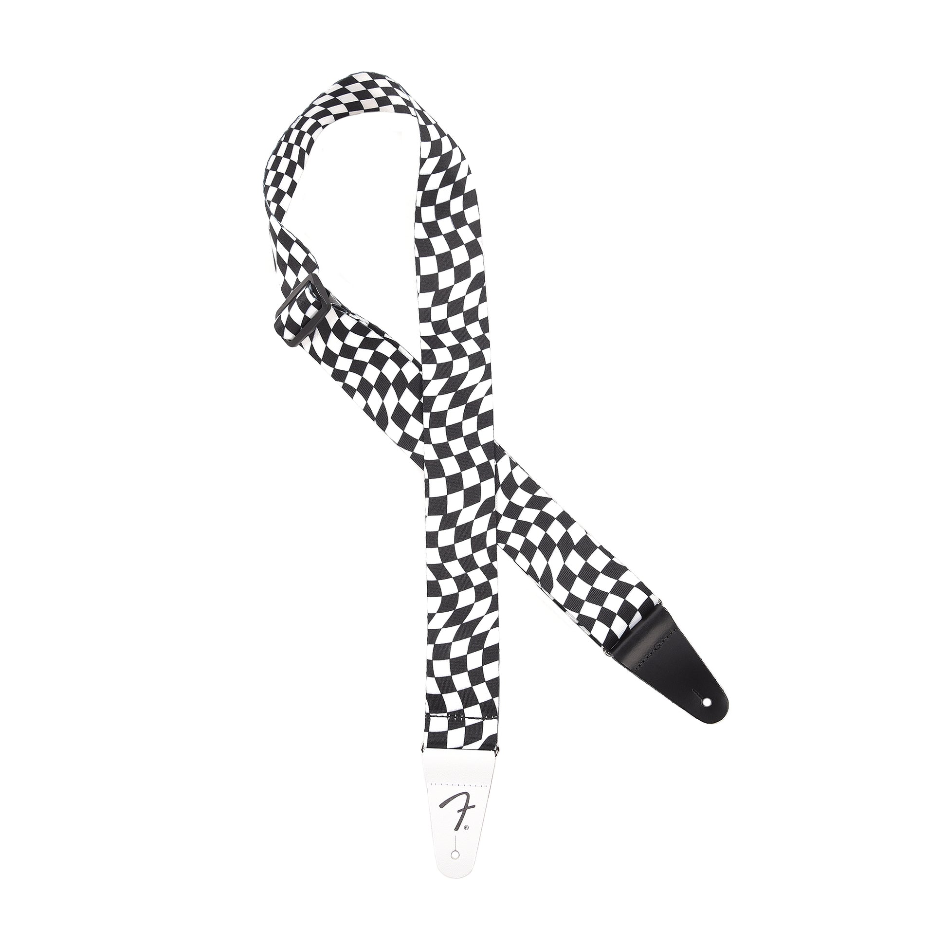 Fender Wavy Checkerboard Polyester Strap Black/White Accessories / Straps