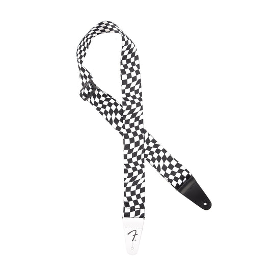 Fender Wavy Checkerboard Polyester Strap Black/White Accessories / Straps