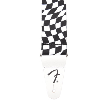 Fender Wavy Checkerboard Polyester Strap Black/White Accessories / Straps
