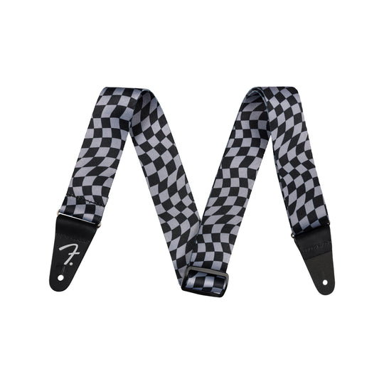 Fender Wavy Checkerboard Polyester Strap Gray Accessories / Straps
