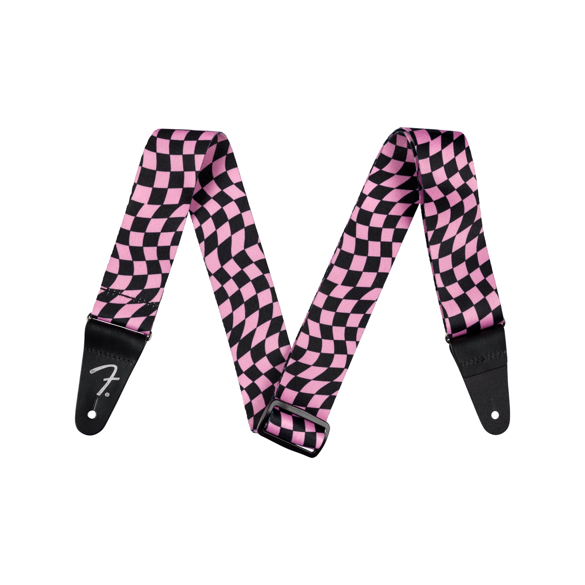 Fender Wavy Checkerboard Polyester Strap Pink Accessories / Straps