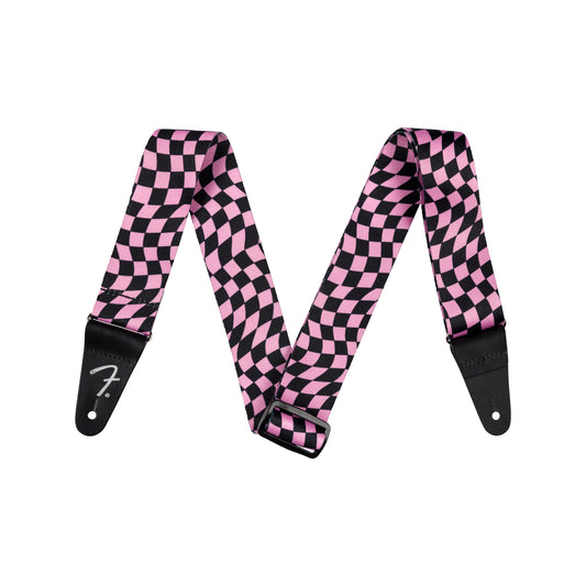 Fender Wavy Checkerboard Polyester Strap Pink Accessories / Straps