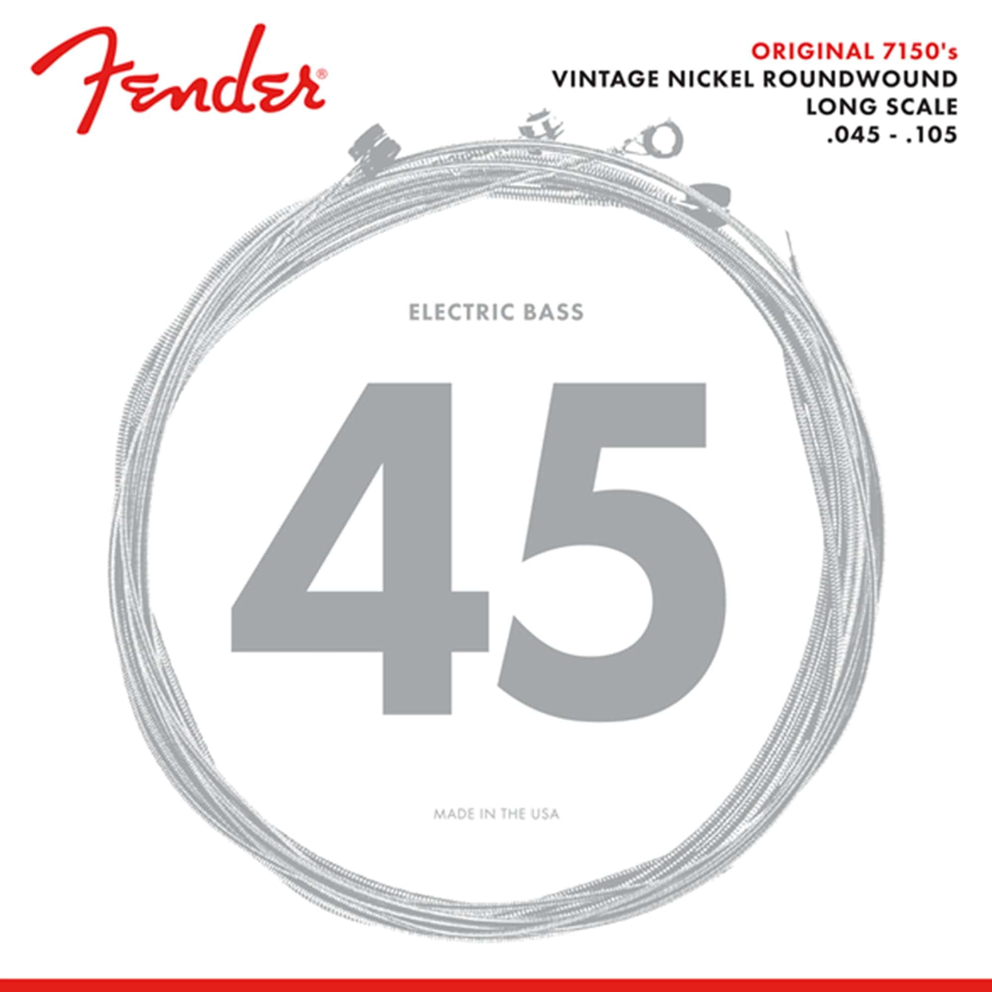 Fender 7150M Pure Nickel Long Scale Bass Strings 45-105 Accessories / Strings / Bass Strings