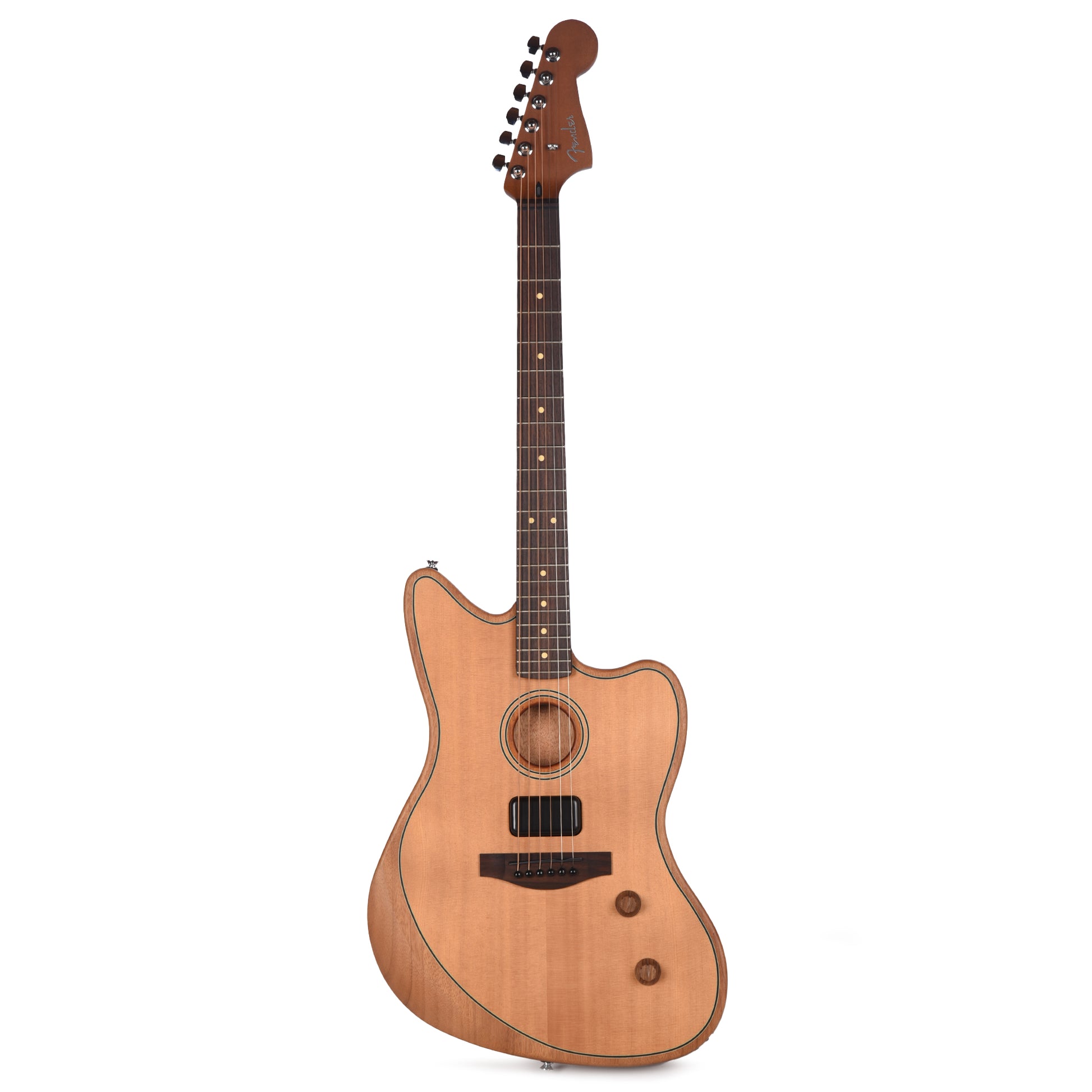 Fender Acoustasonic Standard Jazzmaster Aged Natural Acoustic Guitars / Built-in Electronics