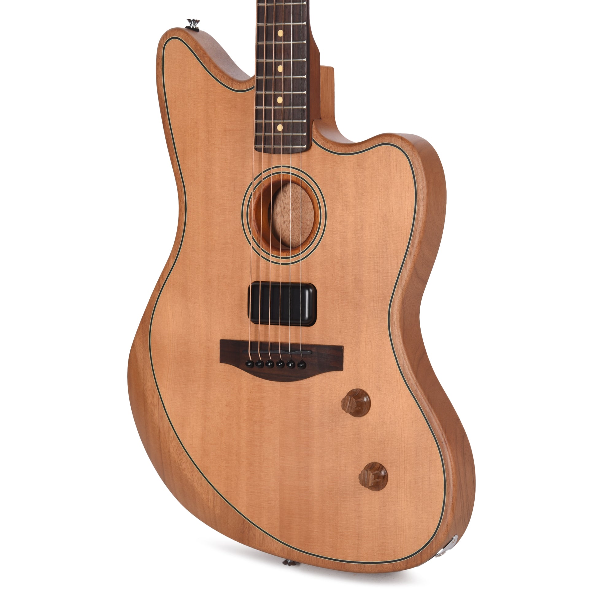 Fender Acoustasonic Standard Jazzmaster Aged Natural Acoustic Guitars / Built-in Electronics