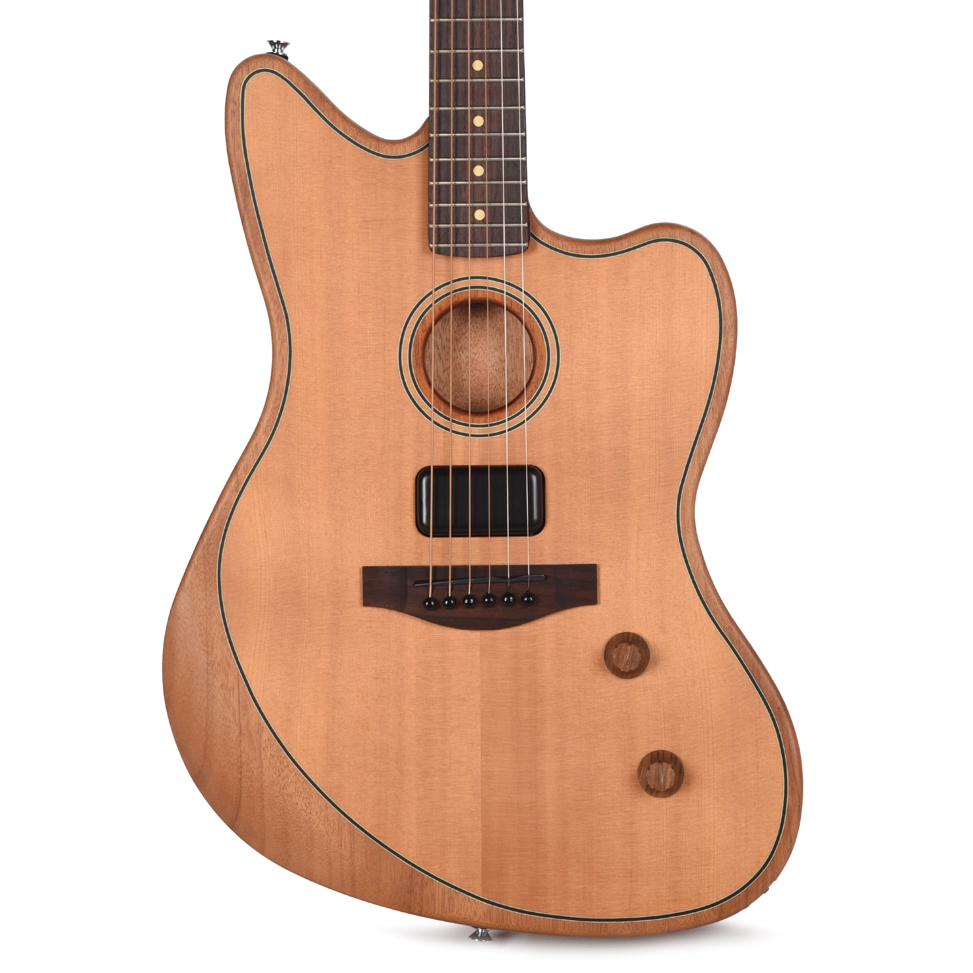 Fender Acoustasonic Standard Jazzmaster Aged Natural Acoustic Guitars / Built-in Electronics