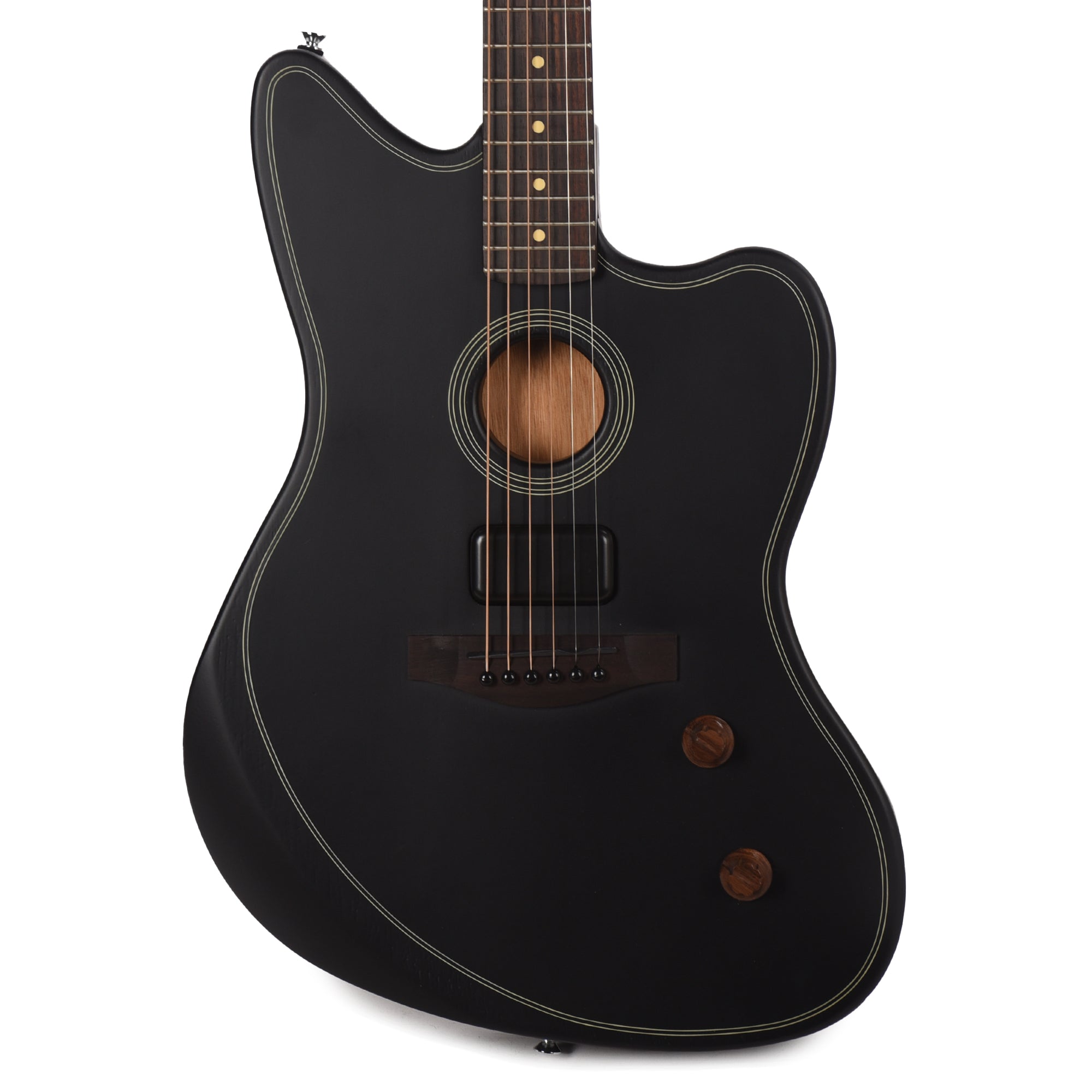 Fender Acoustasonic Standard Jazzmaster Black Acoustic Guitars / Built-in Electronics