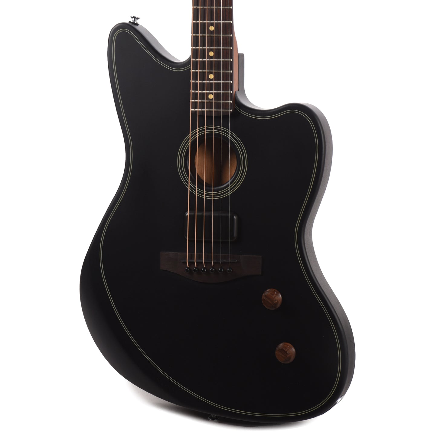Fender Acoustasonic Standard Jazzmaster Black Acoustic Guitars / Built-in Electronics