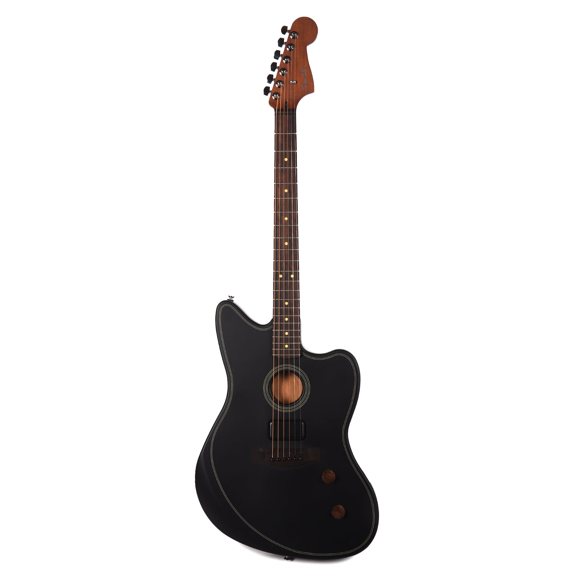 Fender Acoustasonic Standard Jazzmaster Black Acoustic Guitars / Built-in Electronics