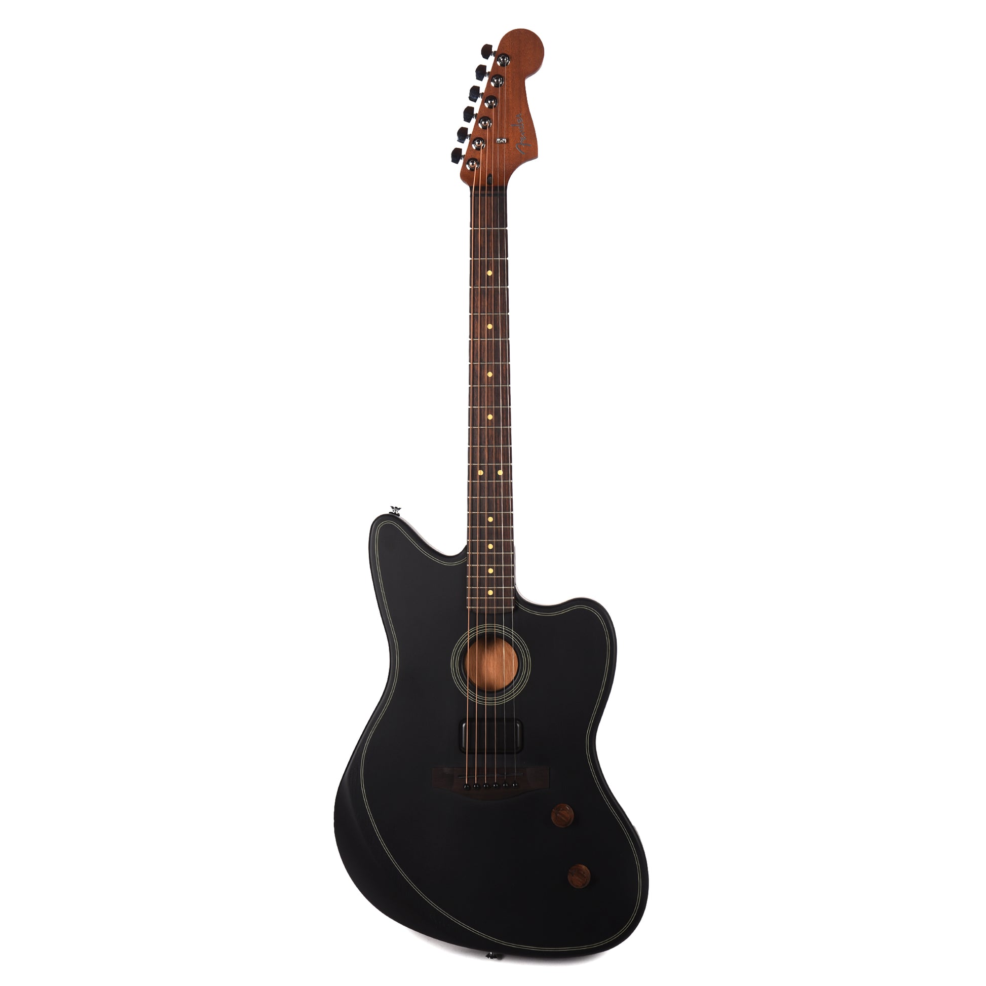 Fender Acoustasonic Standard Jazzmaster Black Acoustic Guitars / Built-in Electronics