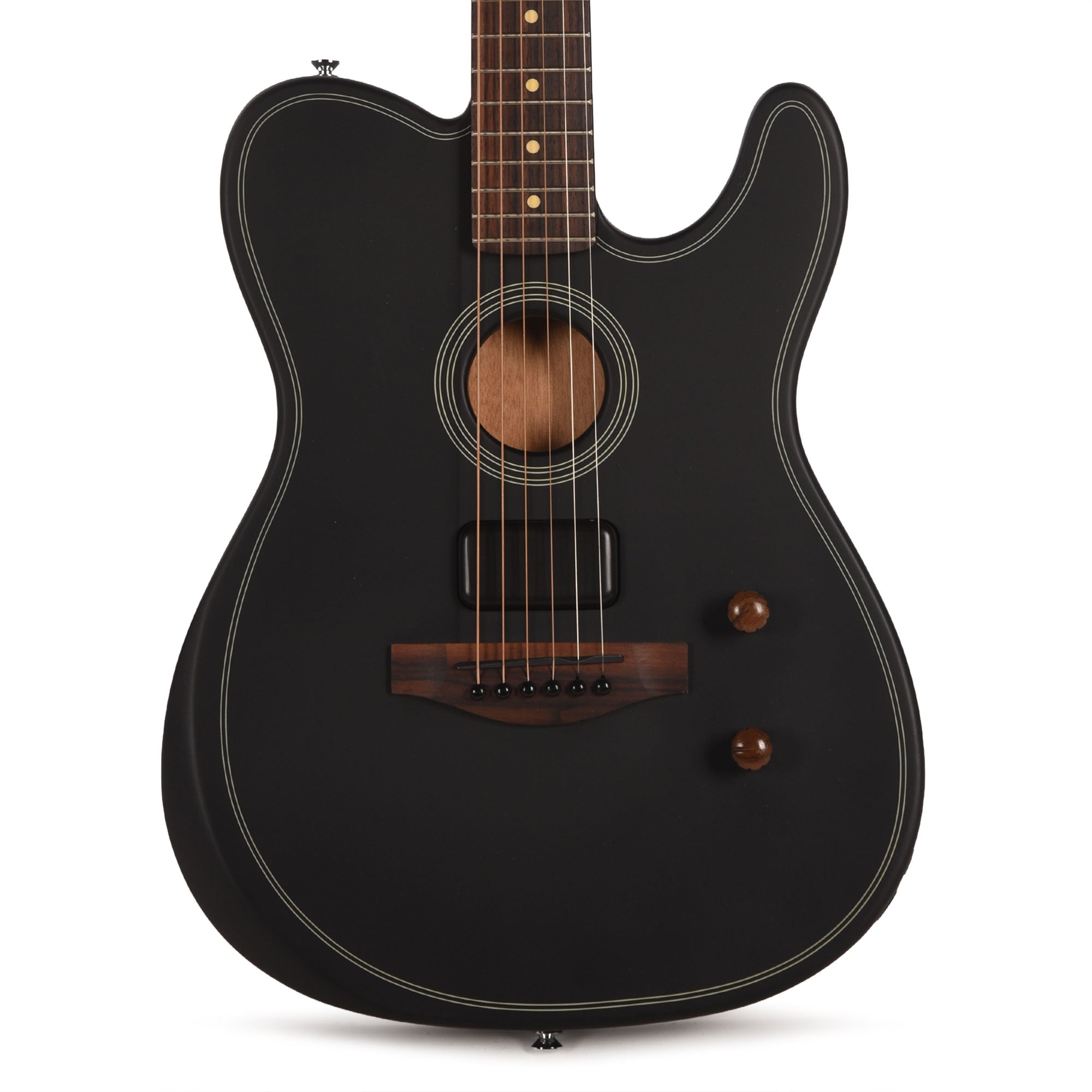 Fender Acoustasonic Standard Telecaster Black Acoustic Guitars / Built-in Electronics
