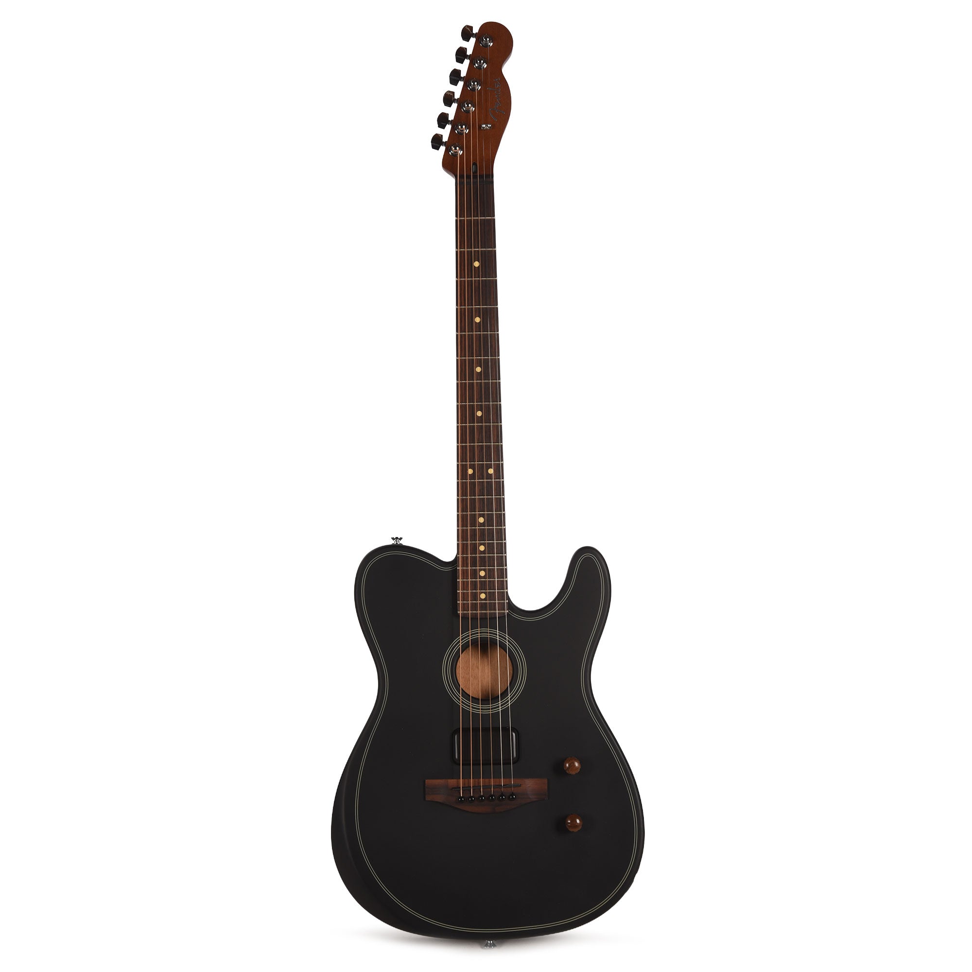 Fender Acoustasonic Standard Telecaster Black Acoustic Guitars / Built-in Electronics