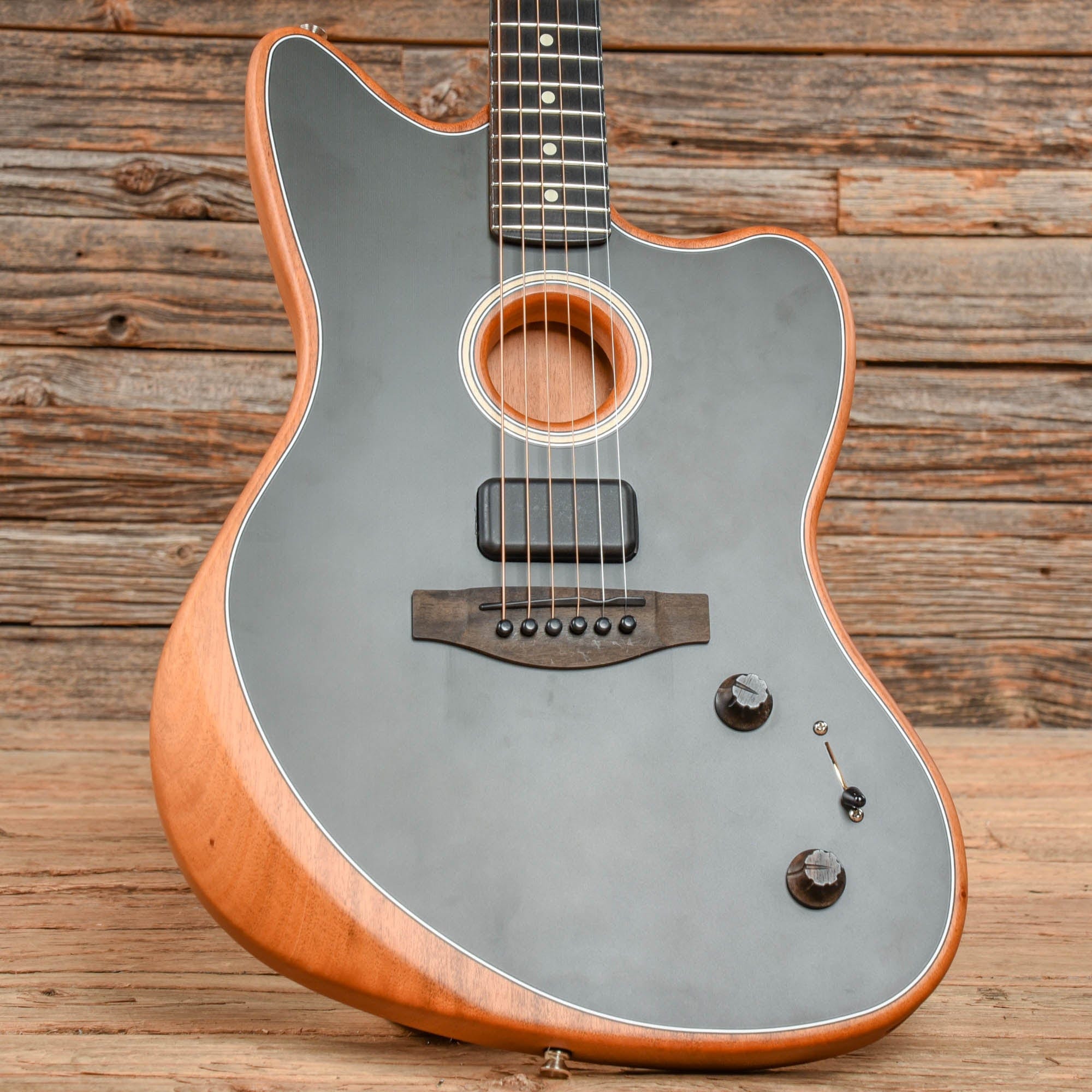 Fender American Acoustasonic Jazzmaster Black 2022 Acoustic Guitars / Built-in Electronics