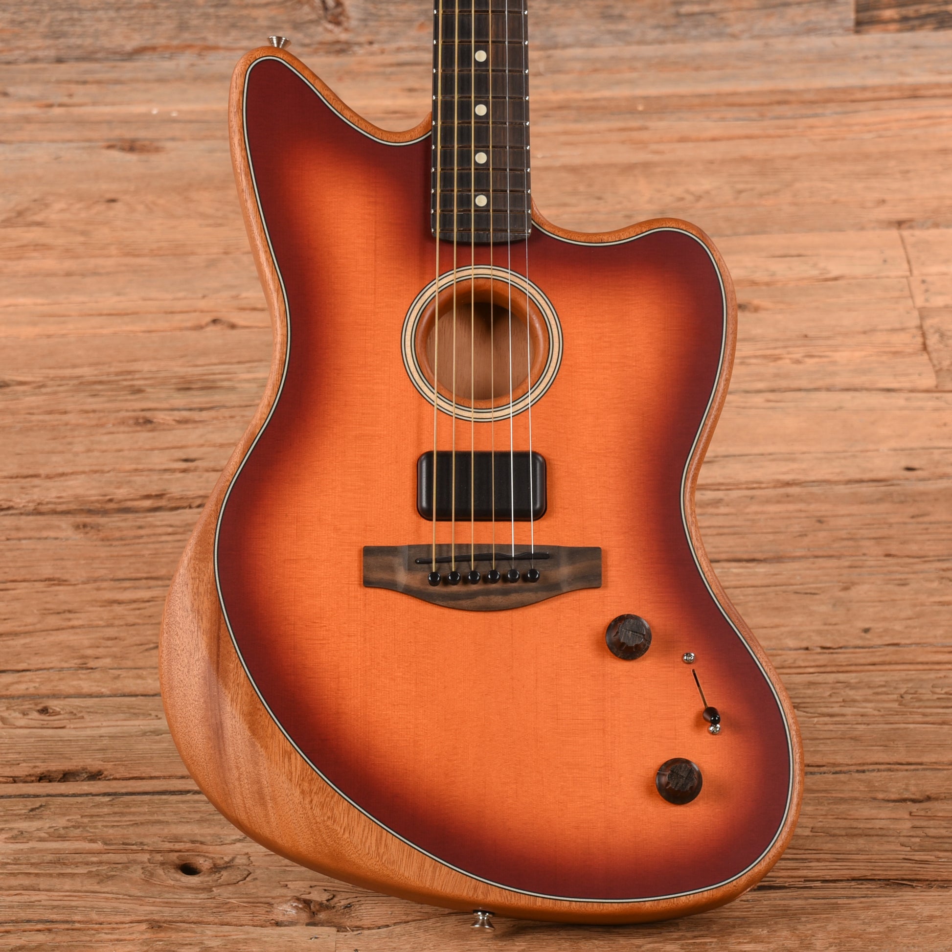 Fender American Acoustasonic Jazzmaster Sunburst 2022 Acoustic Guitars / Built-in Electronics